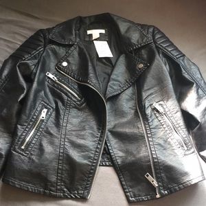H&M leather jacket in size 8